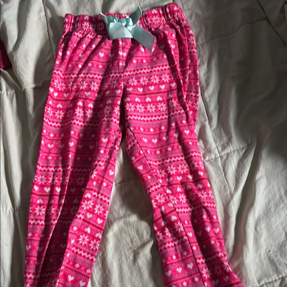Skinny Pajama Pants With Blue Bow